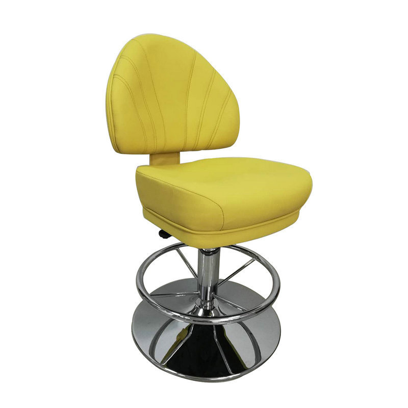 Noble and Elegant Gamble Chairs Yellow Poker PU Leather Mental Frame Casino Chair