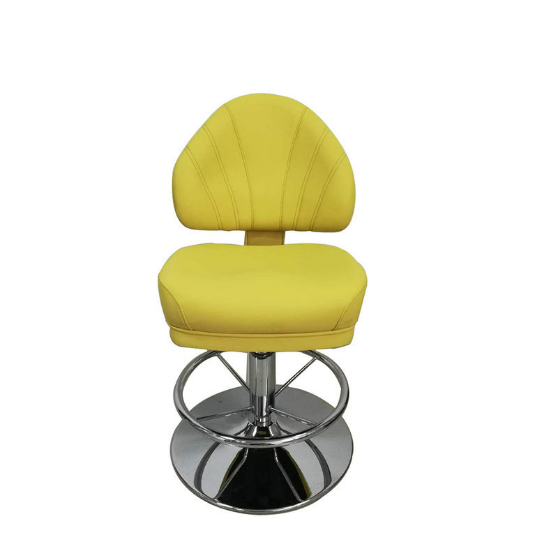 Noble and Elegant Gamble Chairs Yellow Poker PU Leather Mental Frame Casino Chair