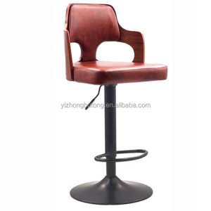 Cheap price adjustable Swivel Barstools PU Leather with Chrome Base barstools wood chair