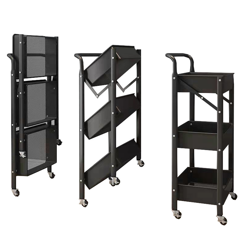 New kitchen shelving collapsible cart eliminates the need to install multiple bathroom shelving