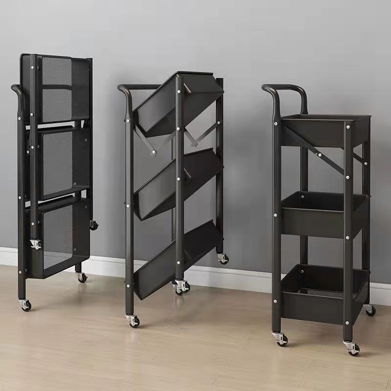 New kitchen shelving collapsible cart eliminates the need to install multiple bathroom shelving