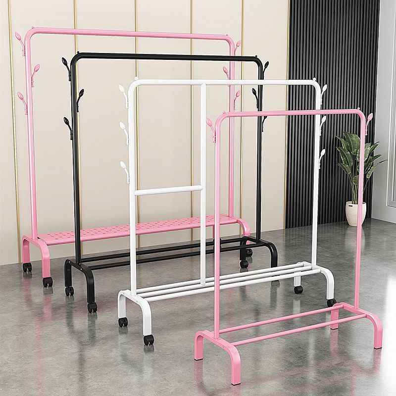 Wholesale custom rack portable floor standing metal hangers bedroom hanging clothes coat racks