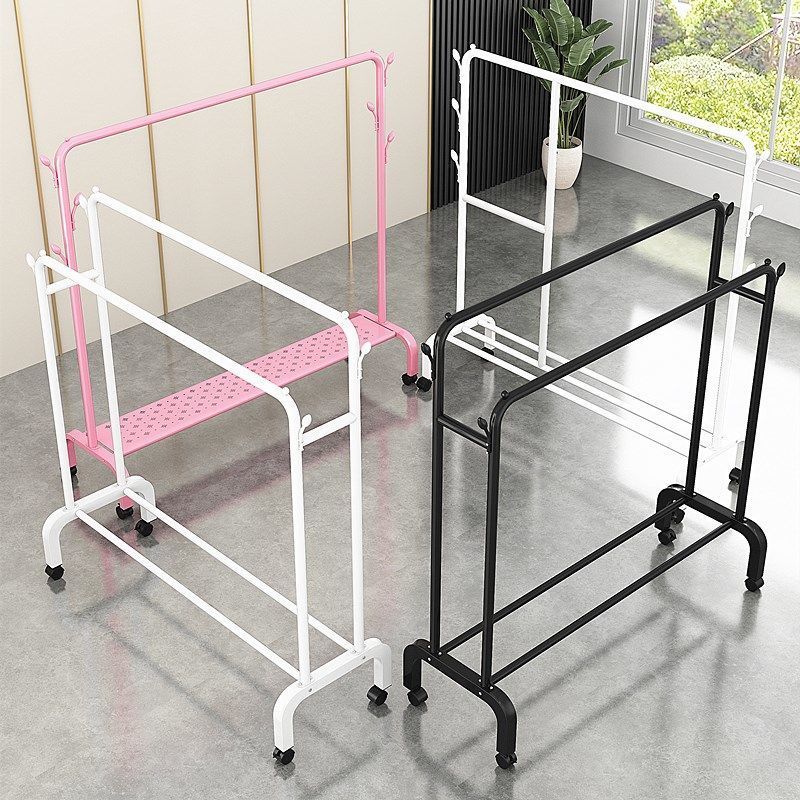 Wholesale custom rack portable floor standing metal hangers bedroom hanging clothes coat racks