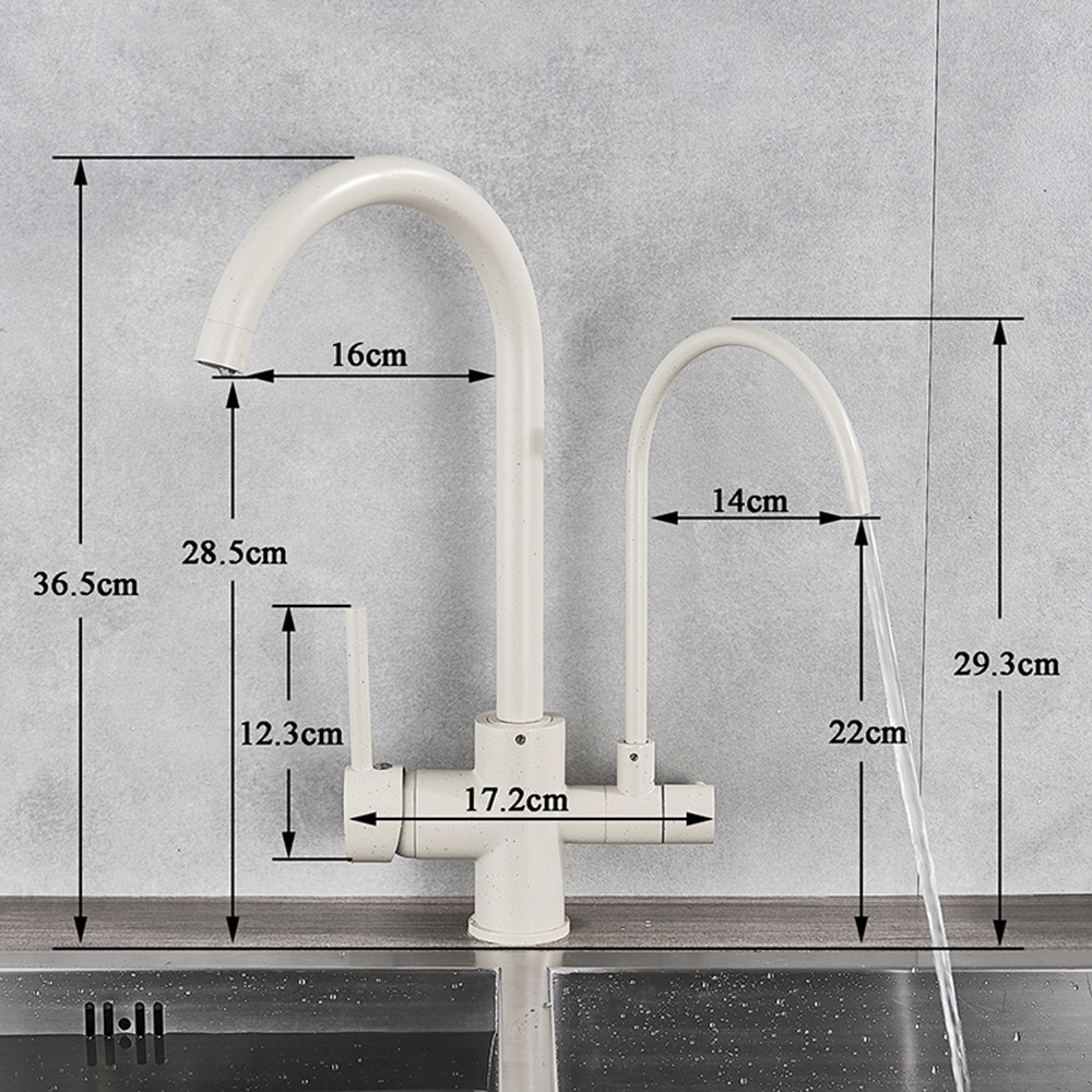 Matte Black Filtered Crane For Kitchen 360 Rotation Water Filter Tap Deck Mount Sink Mixer Kitchen Faucet