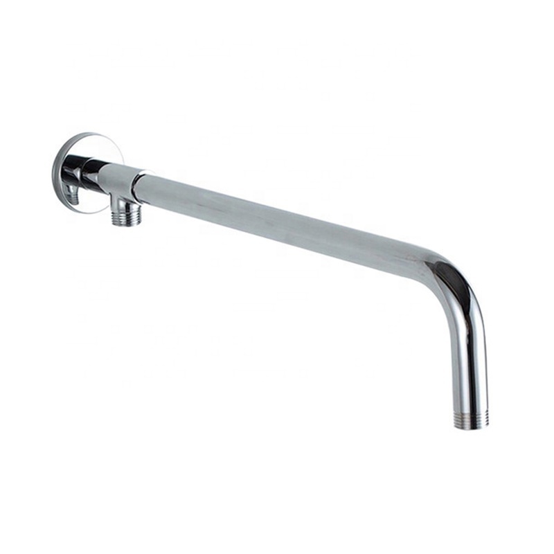 Chrome Wall Mounted Shower Arm Bathroom Shower Head Bracket Bar G1/2 Fixed Pipe Shower Head Holder