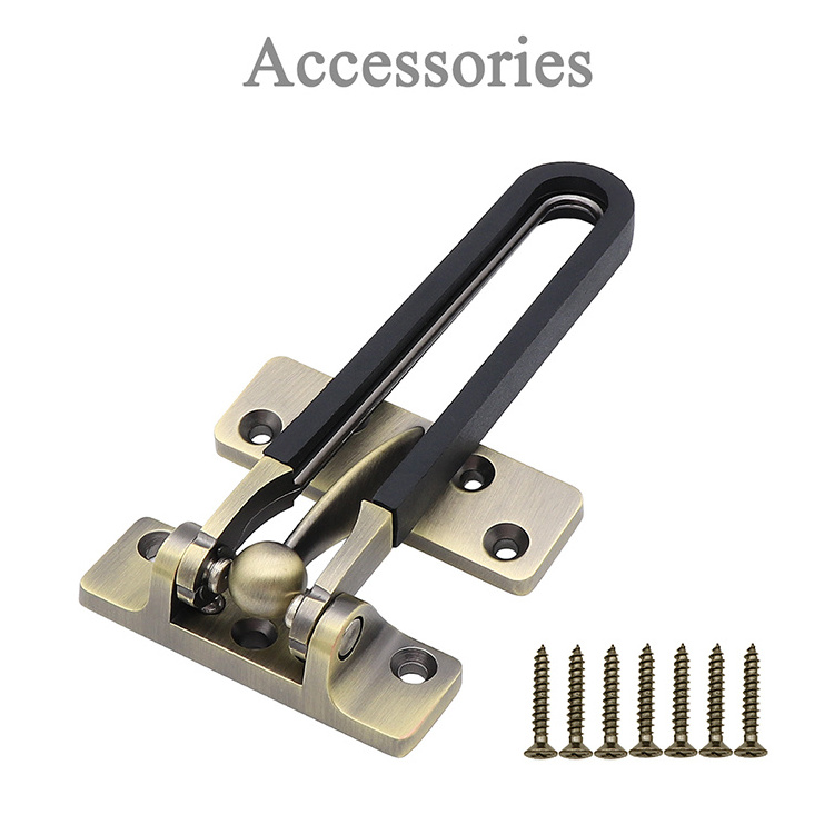 Home Security Door Lock Swing Bar Door Guard for Hotel Door Latch Thicken Solid Zinc Alloy Reinforcement Lock With rubber