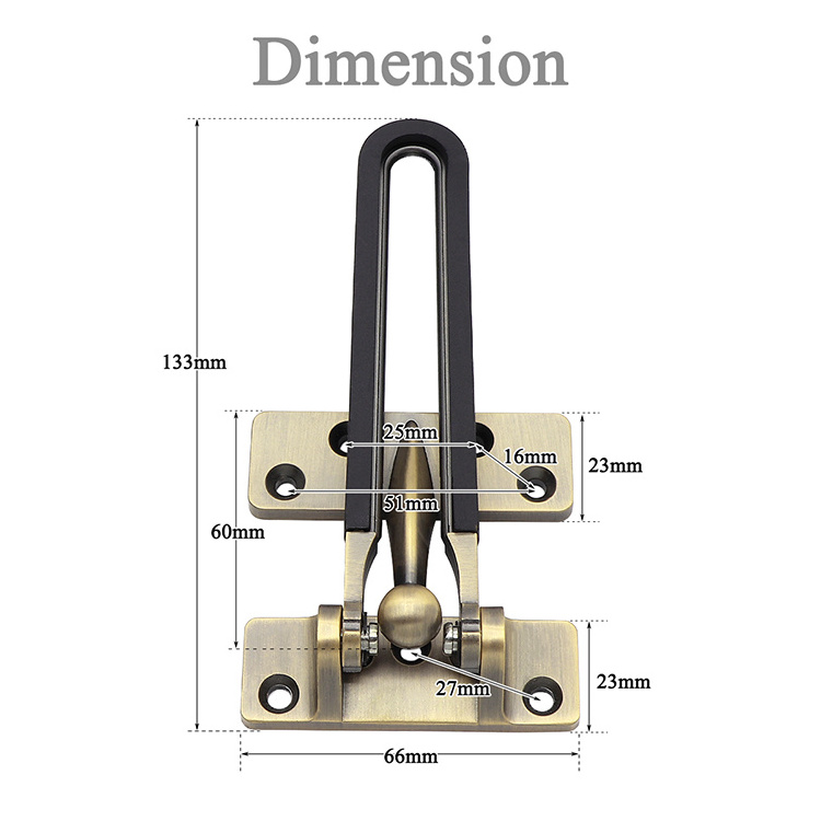 Home Security Door Lock Swing Bar Door Guard for Hotel Door Latch Thicken Solid Zinc Alloy Reinforcement Lock With rubber