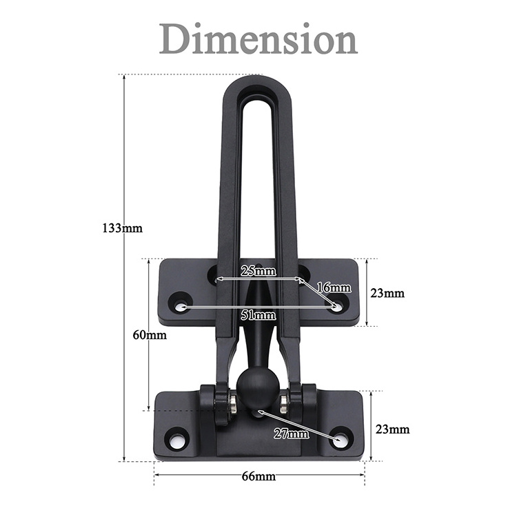 Home Security Door Lock Swing Bar Door Guard for Kids  Hotel Door Latch Thicken Solid Zinc Alloy Reinforcement Lock With rubber