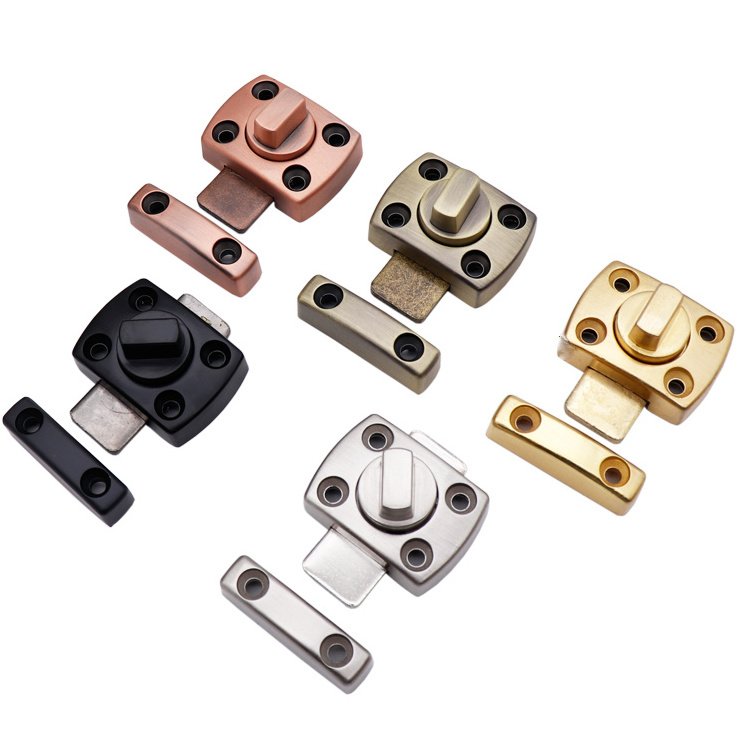 Door Slide Lock Bolt House Security Lock Zinc Alloy Security Door Latch Bathroom Rotate Bolt Latch Gate Latch