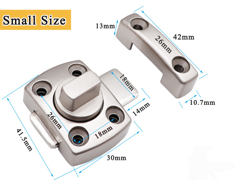 Door Slide Lock Bolt House Security Lock Zinc Alloy Security Door Latch Bathroom Rotate Bolt Latch Gate Latch