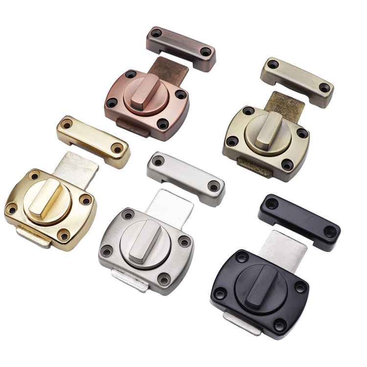 Rotate Bolt Latch Door Slide Lock Bolt House Security Lock Zinc Alloy Security Latch Bathroom Gate Square Latches