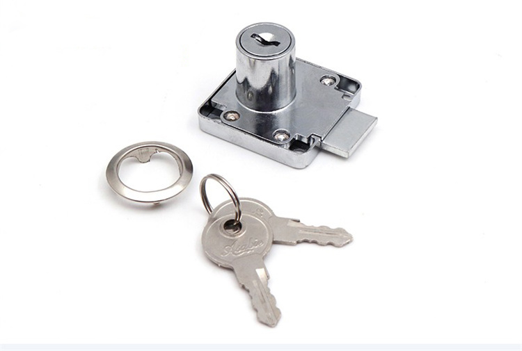 Nickel Plated 138-32 Drawer Locks With Two Plastic Keys Cabinet Wardrobe Office Desk Dresser Lock