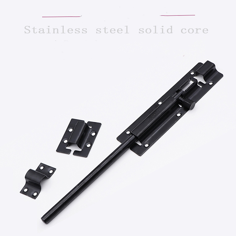 Black Door Bolt Stainless Steel Latches  Security Slide Bolt Thickened Bolt Latch Lock for Doors Windows Heavy Duty Gate Latch