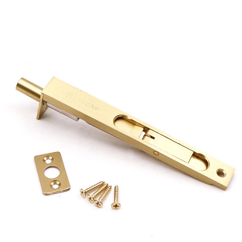 Latest High Quality Hidden Copper Material Flush Bolt Latch Door Lock Manufacturer Security Guard Slide Inside Tower Door Lock