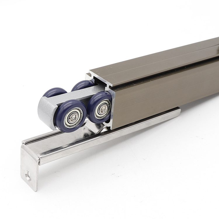 Special Rail for Buffer Wheels Sliding Door Tracks and Rollers System Aluminum Alloy Sliding Track Hanging Top Wheel Rail