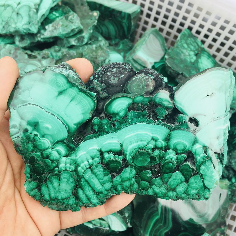 Natural Malachite raw stone gemstone Slab Crystal Rough Polished Slice For Home Decoration