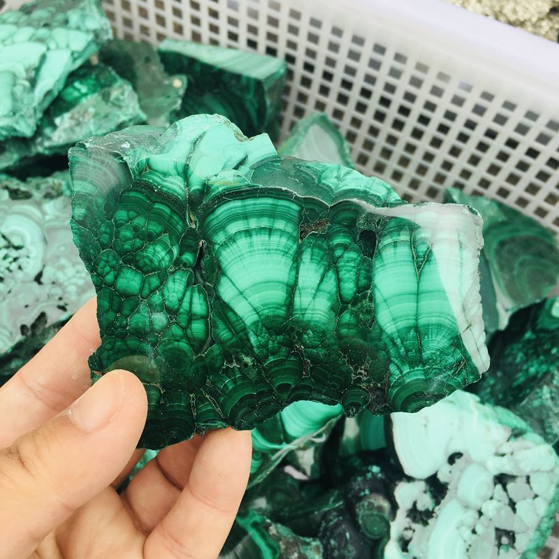 Natural Malachite raw stone gemstone Slab Crystal Rough Polished Slice For Home Decoration