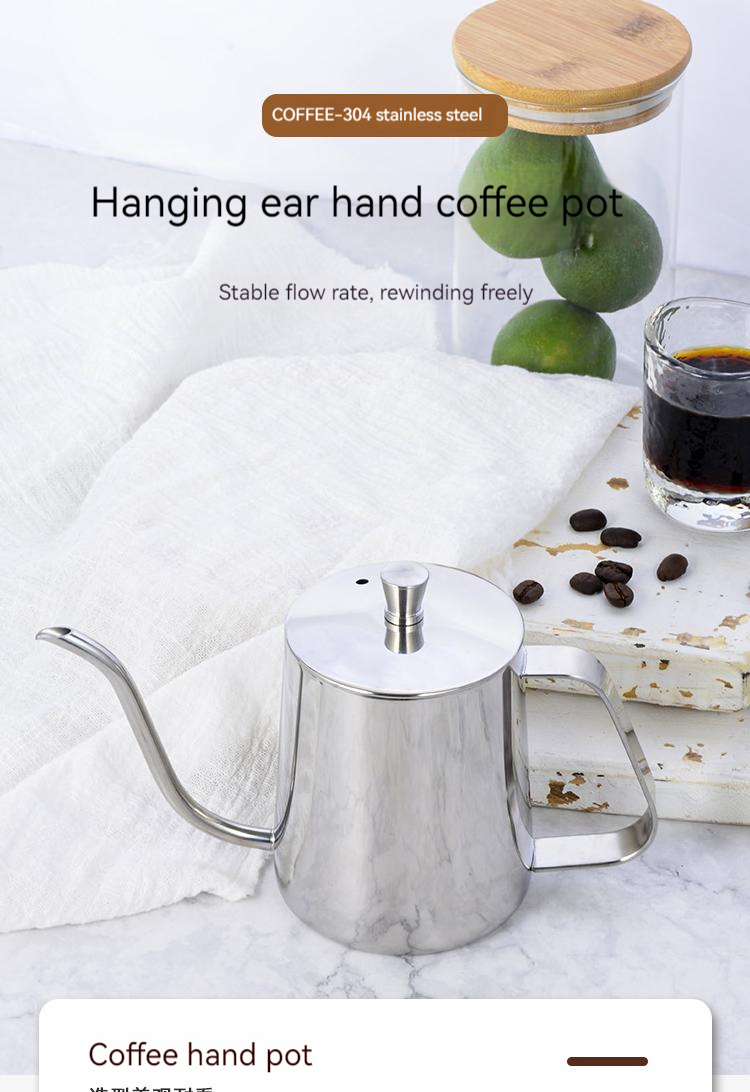 Factory 350Ml 600Ml Hand Drip Kettle Coffee Pot Pour Over Stainless Steel Tea Coffee Kettle Gooseneck Coffee Tools Set