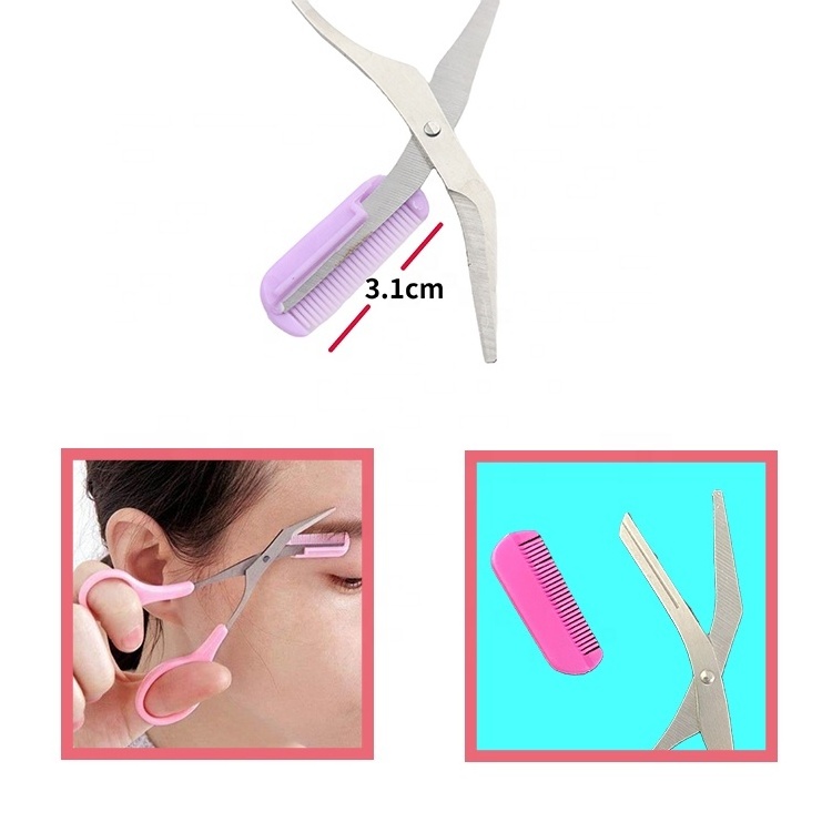 Lady Shaver Eyebrow Hair Trimmer Steel Scissors for Eyelash Beard Makeup Essential with Stainless Steel Box Custom Color Logo