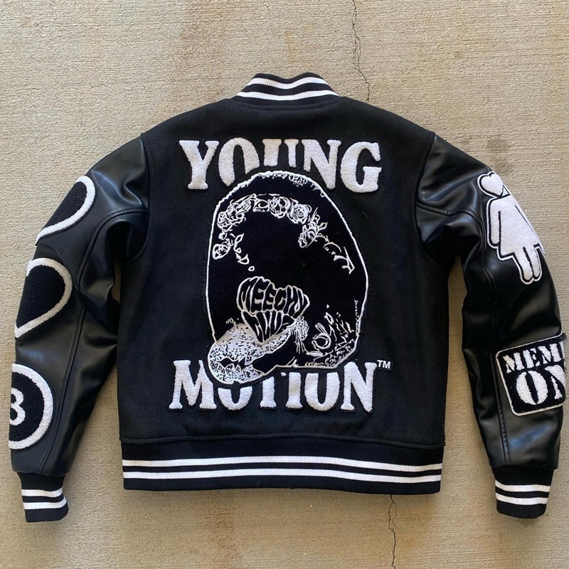 Oem High Quality Patch Embroidery Men College Custom Baseball Bomber Letterman crop Leather Sleeve Varsity Jacket