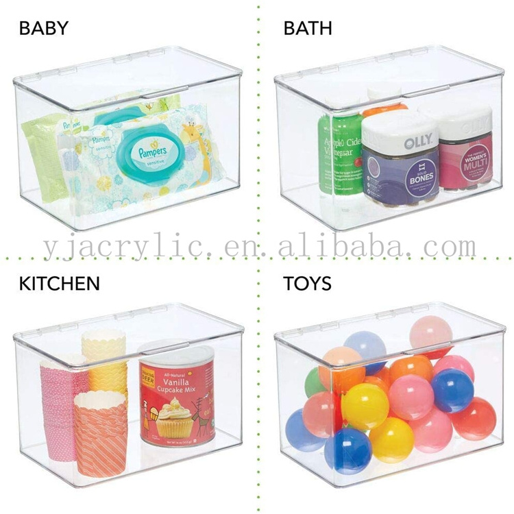 Clear acrylic storage box stackable