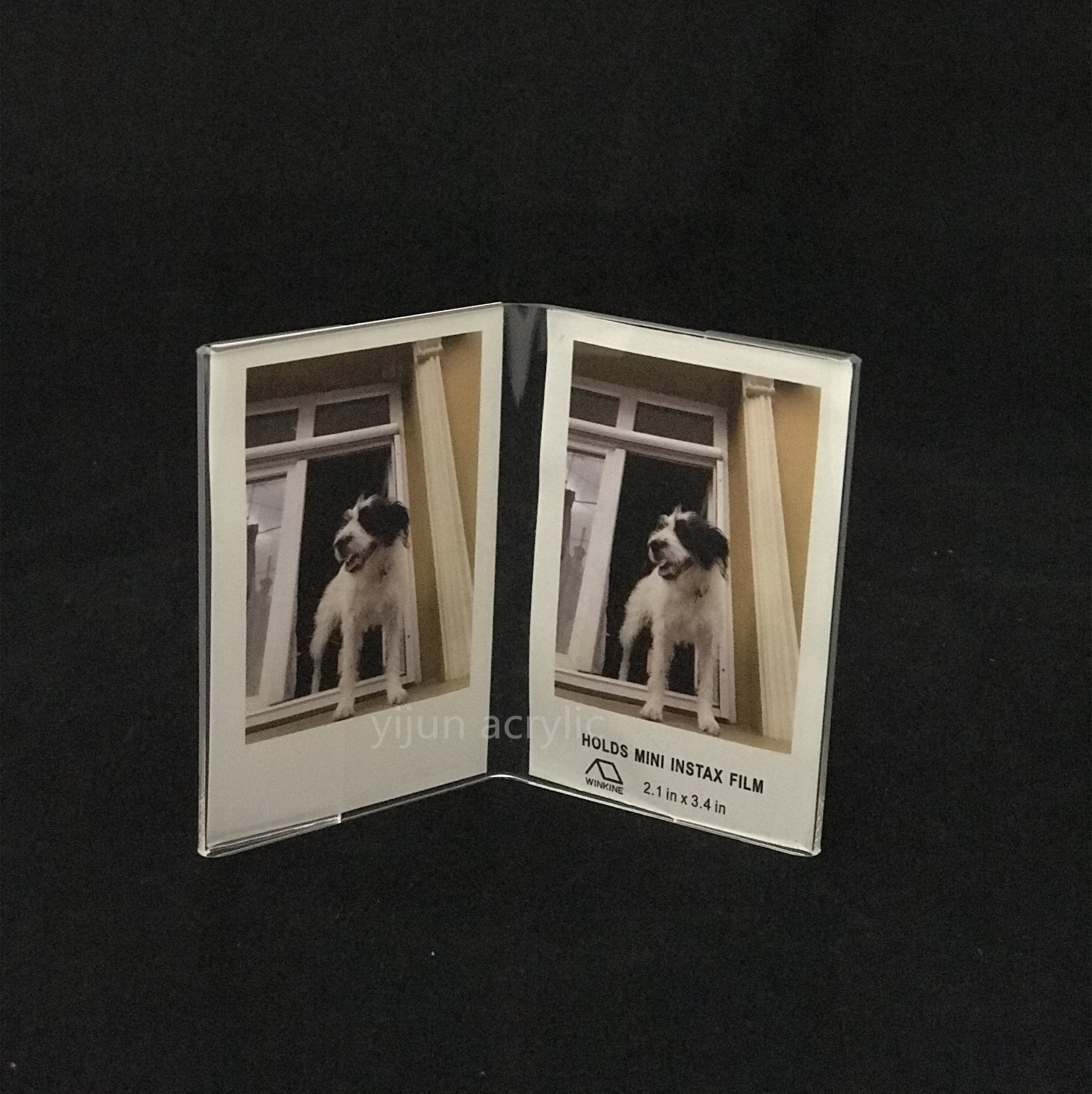 custom V style clear acrylic photo booth frame 2x3 4x4 4x6 5x7 two sides acrylic picture frame book shape PMMA plexiglass frame