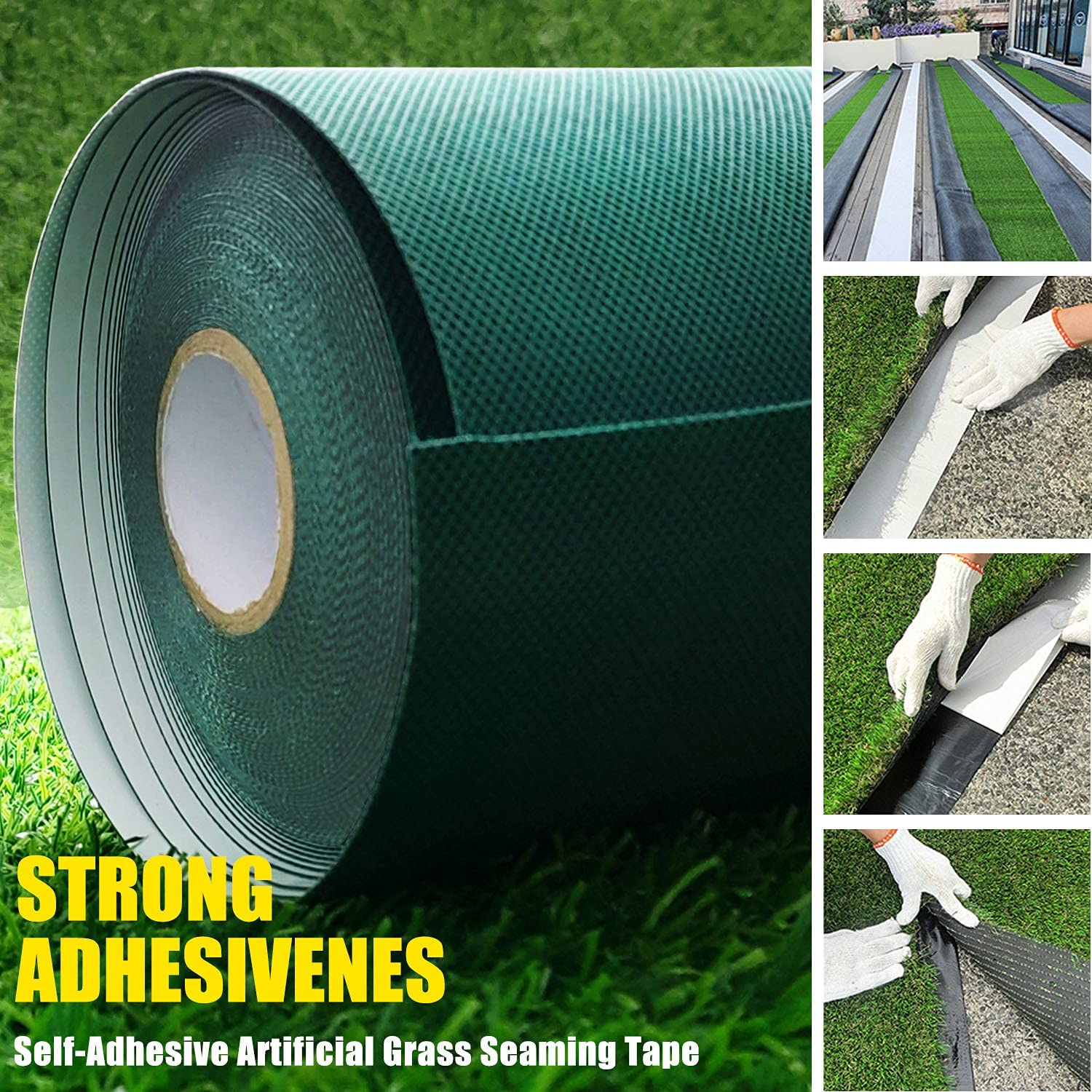 Single Sided Self-adhesive Artificial Grass Non-woven Fabric Seaming Tape For Grass Carpet