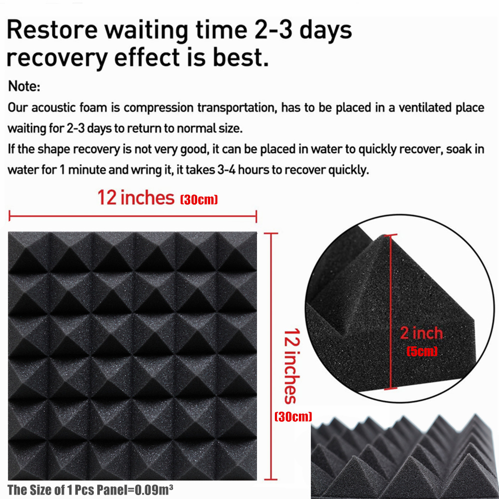 Acoustic Foam Panels 50 * 50 * 5 Sound Absorbing Dampening Wall Foam Modern Pyramid Acoustic Foam