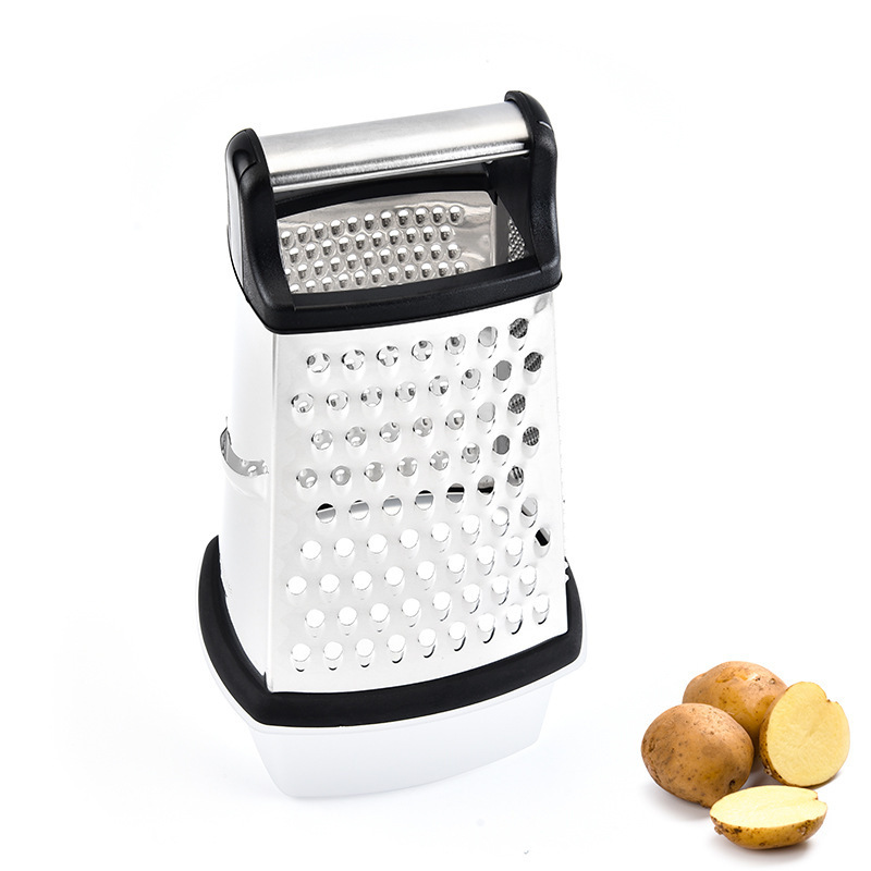 New Design 4 Side Multifunction Stainless Steel Tower Shaped Grater Cheese Fruit Vegetable Box Zester with Container