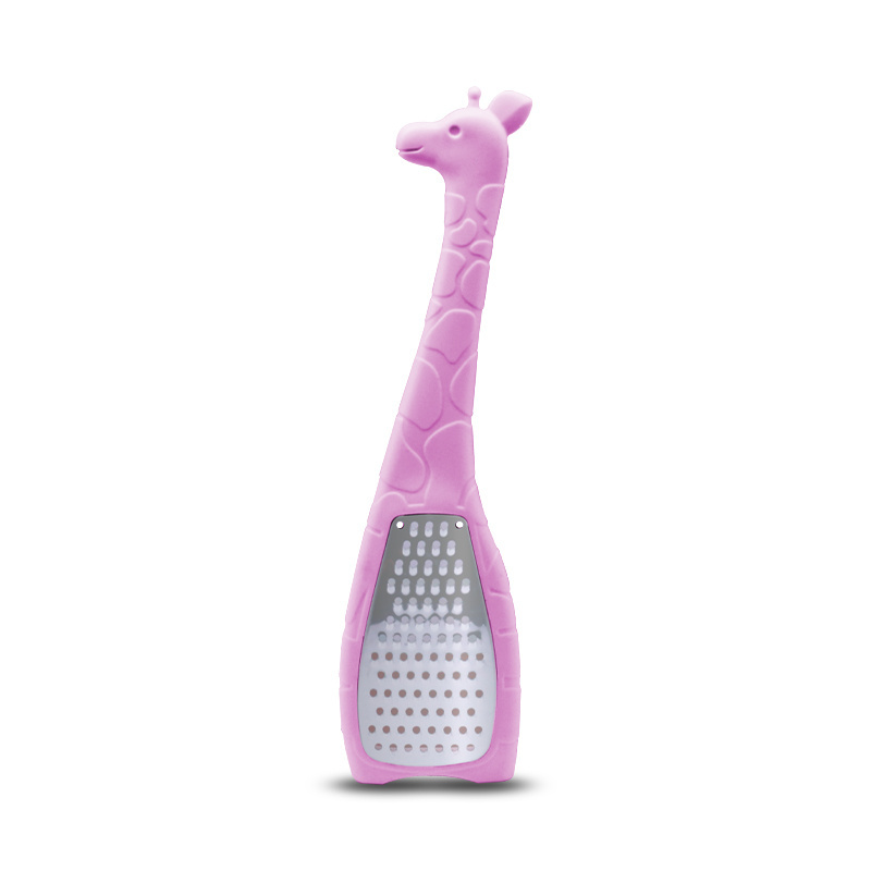 Home Kitchen Cartoon Giraffe Shape Mini Manual Flat Ginger Garlic Chocolate Carrots Cheese Grater