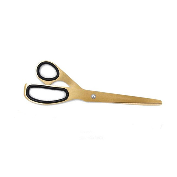 8 Inches Stainless Steel Golden Household Scissors Brass Office shears In stocks