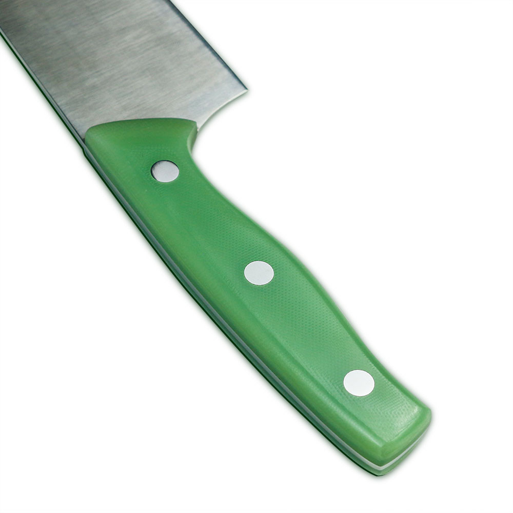 High quality stainless steel powder steel edge Black diamond sharp chef knife with Jade g10 handle