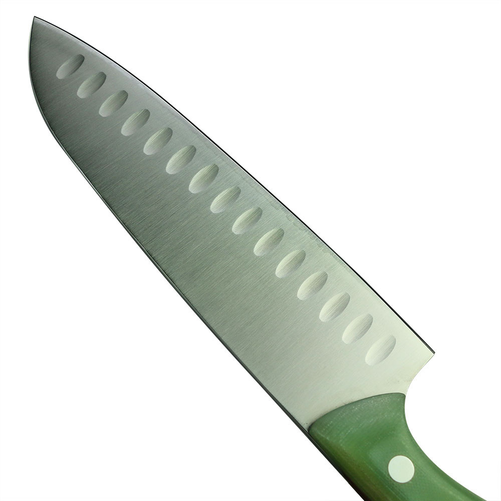 High quality stainless steel powder steel edge Black diamond sharp chef knife with Jade g10 handle