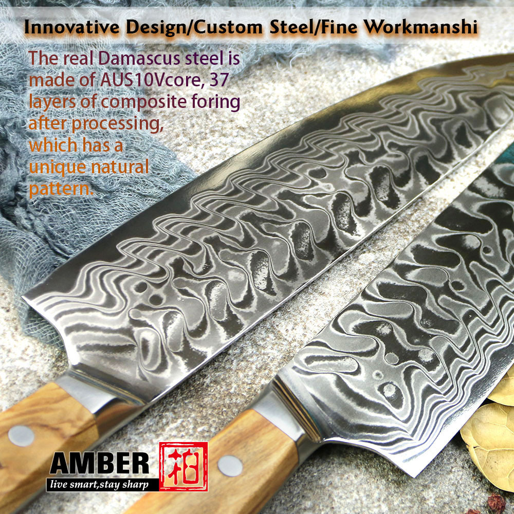 Handmade laser Damascus Chef Knife Pakistan