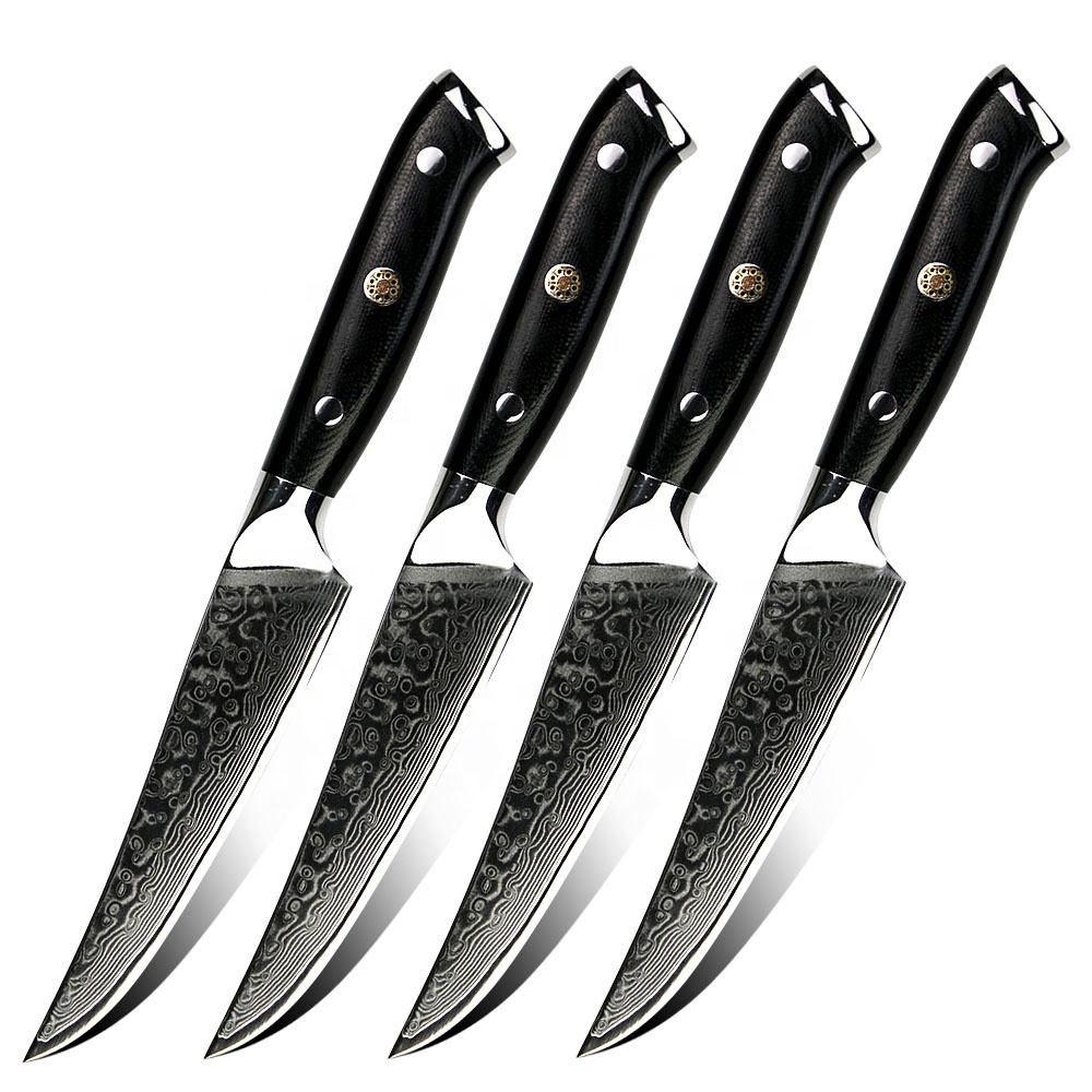 Kitchen Steak Knife 67 Layers Vg10 Damascus Steel 4.5 Inch Stainless Steel Paring Knives