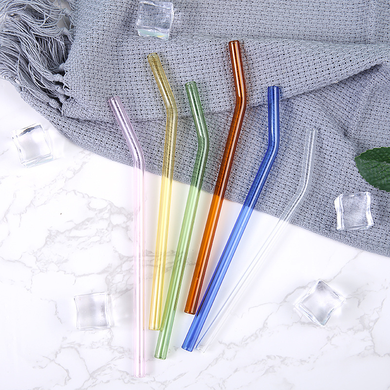 Environmentally Friendly Straw 20/18cm Glass Straw Reusable Clear Drinking Straws For Smoothie Milkshakes