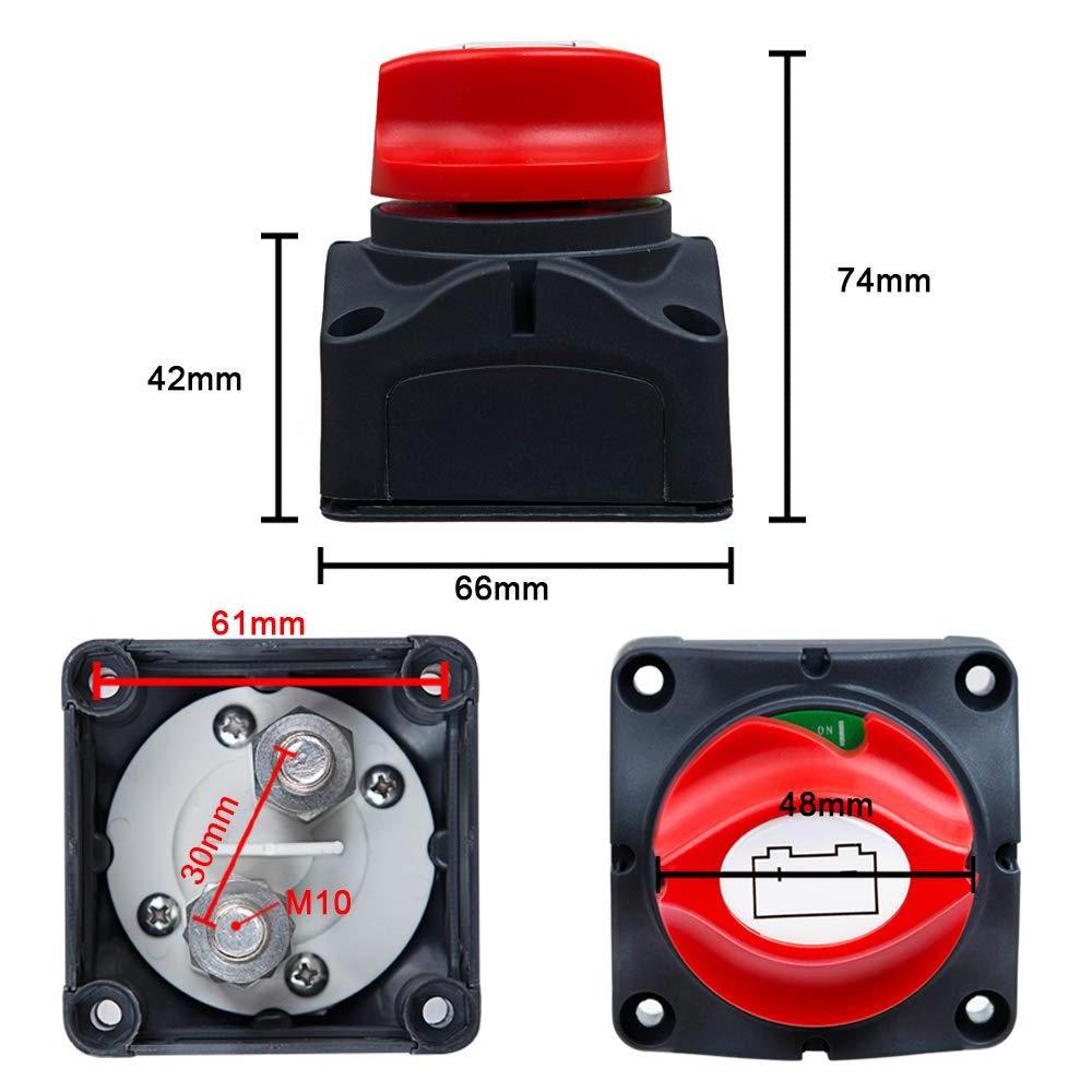 275A Waterproof Battery Switch Master Isolator Cut Off Kill Switch for RV Battery Marine Boat Car