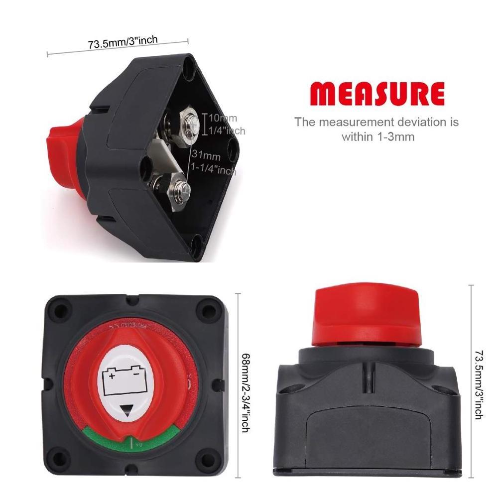 275A Waterproof Battery Switch Master Isolator Cut Off Kill Switch for RV Battery Marine Boat Car