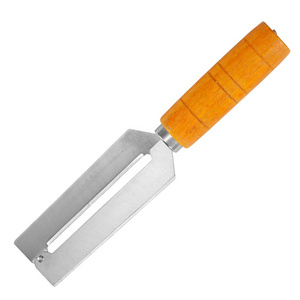 Factory Direct Sales Kitchen Utensils Wooden Handle Sugarcane Stainless Steel Fruit Peeler