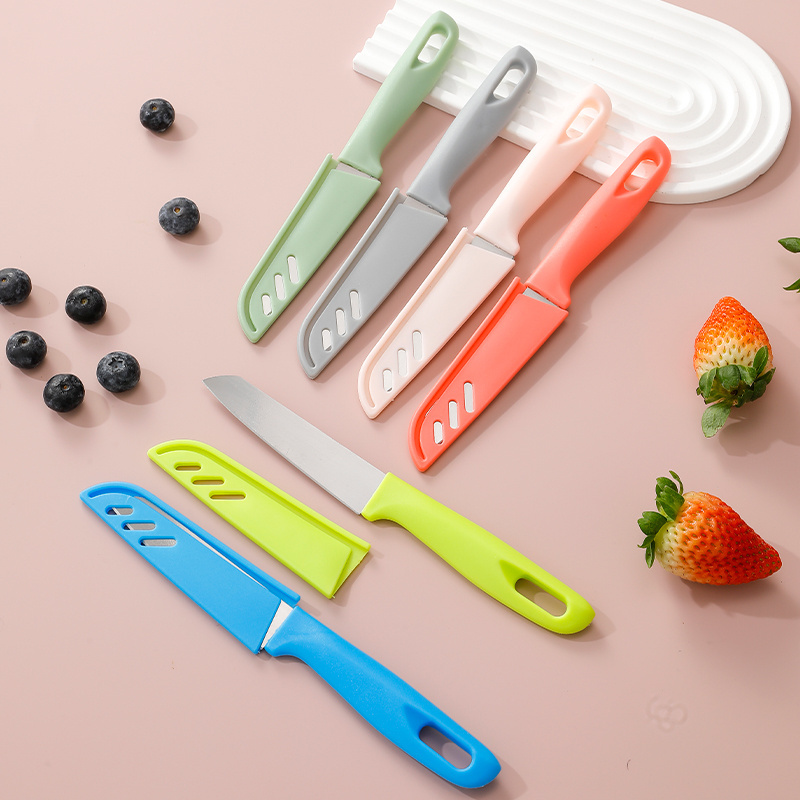 Wholesale Colorful Handle Stainless Steel Fruit Paring Knife with Plastic Handle