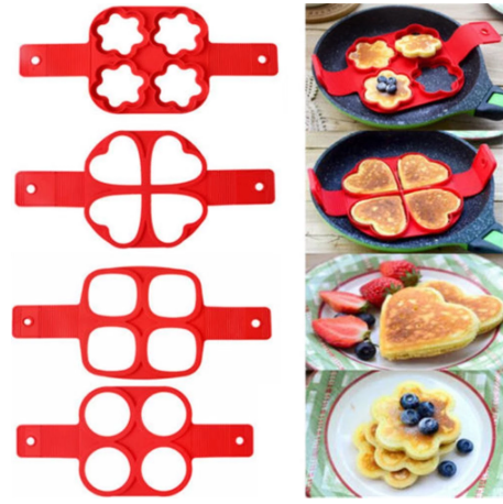 Modern Nonstick Pancake Ring Mold for Egg Cooker Silicone Fried Omelet Moulds Kitchen Baking Accessories