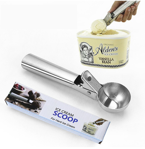 Icecream Ice-cream Ice Cream Cookie Tool Scope Scooper Scops Spoon Scoop Stainless Steel with Trigger and Comfortable Handle