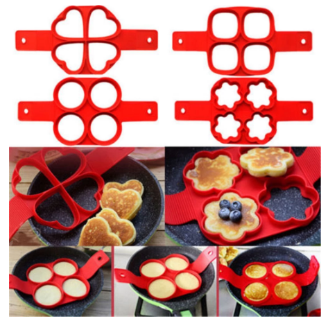 Modern Nonstick Pancake Ring Mold for Egg Cooker Silicone Fried Omelet Moulds Kitchen Baking Accessories