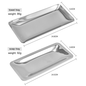 Stainless Steel Towel Tray Bathroom Storage Rack For Jewelry Storage  Rectangular Hotel Soap Napkin Tray