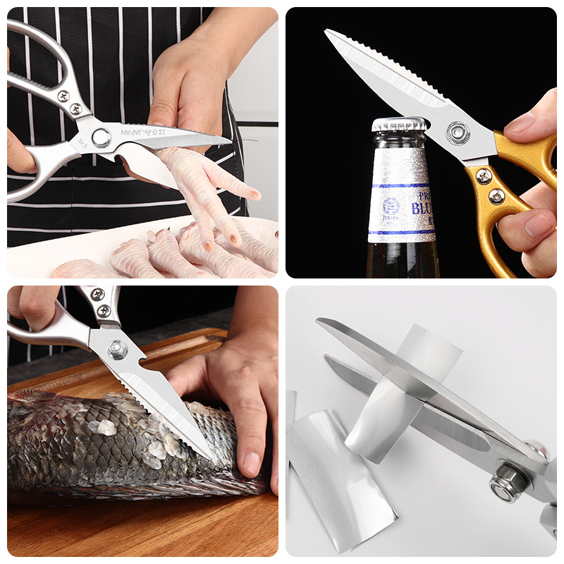 Premium Heavy Duty for Kitchen Food Scissors Household Outdoors Barbecue Scissors Poultry Shears