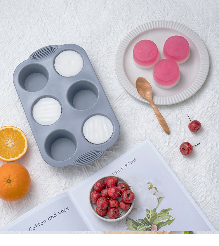 Non-Stick Reusable Heat Resistance Food Grade Silicone Cake mold Muffin Pan 6 Cup  Molder Cupcake mould Baking