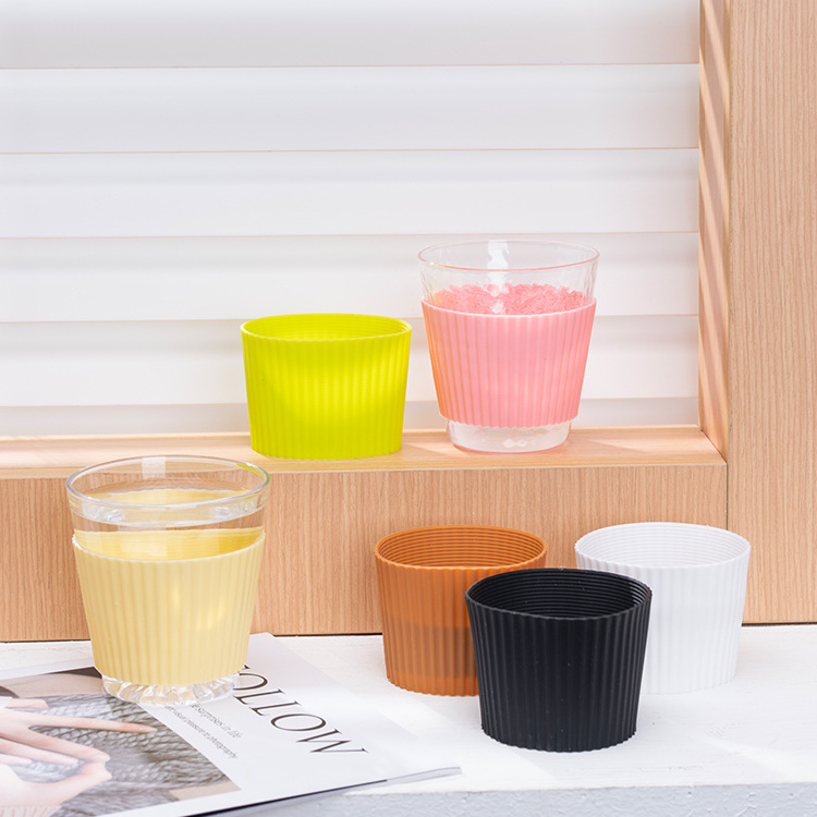 Heat-resistant Nonslip Coffee Cup Resistant Reusable Glass Bottle Mug Cup Silicone Sleeve Protector Cover kitchen accessories