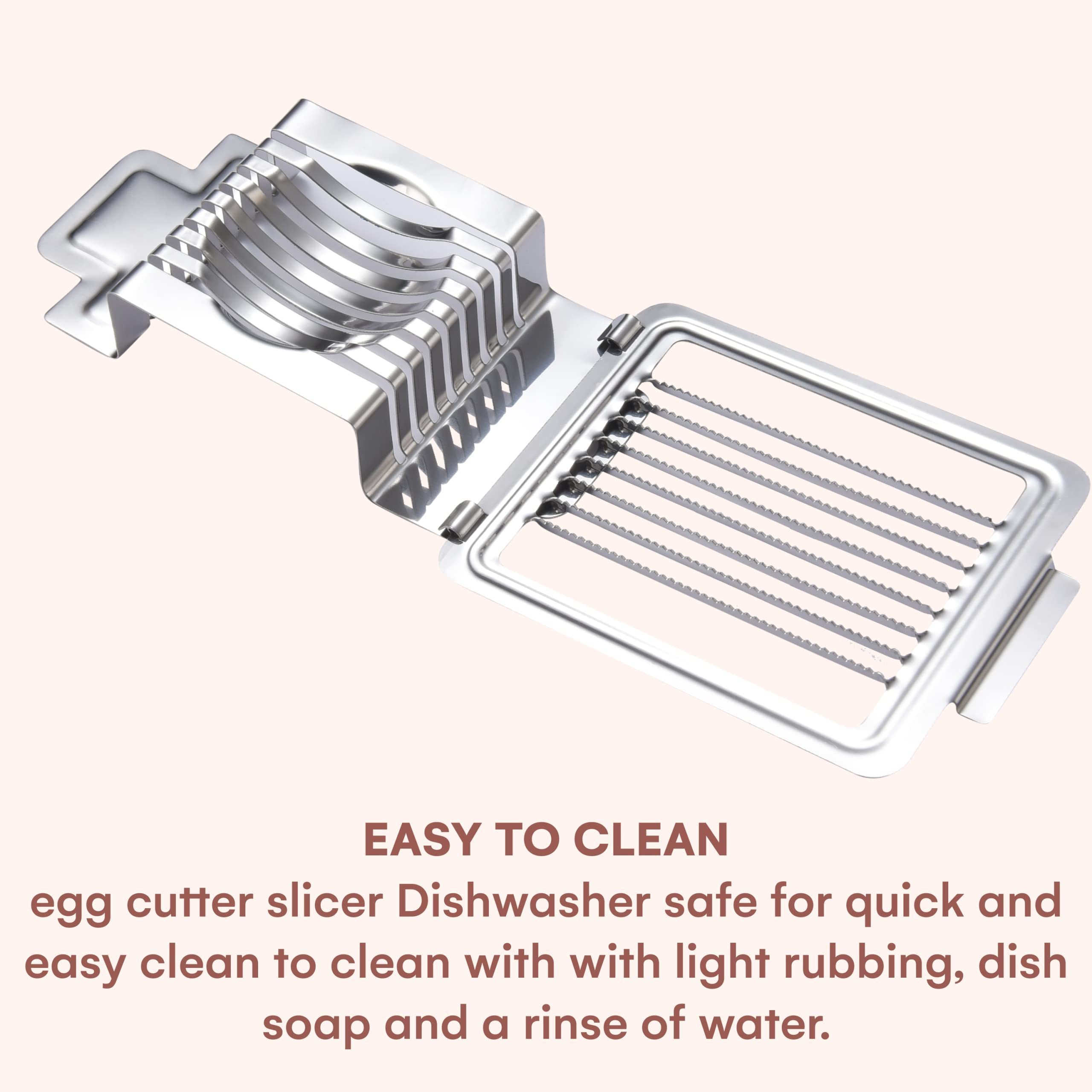 Stainless Steel Egg Slicer for Hard Boiled Eggs Heavy Duty Fruit Egg Cutter with sturdy blade