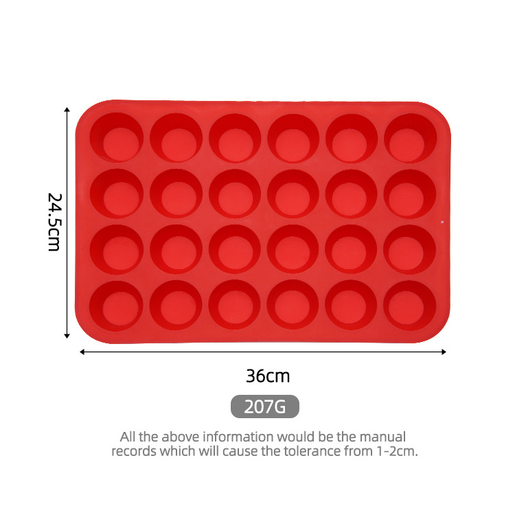 Non-Sticky Food Grade Silicone Cake mold Muffin Pan 24 Cup  Molder Cupcake mould Baking Accessories Tools