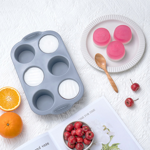 Non-Stick Reusable Heat Resistance Food Grade Silicone Cake mold Muffin Pan 6 Cup  Molder Cupcake mould Baking